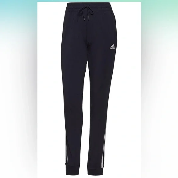 NWOT high waisted 3 stripe legs adidas small ladies joggers - Picture 3 of 14